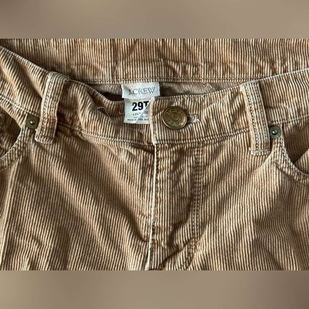 J. Crew Tall 29 T Tan Corduroy Trousers long City Fit 29T - Picture 11 of 12